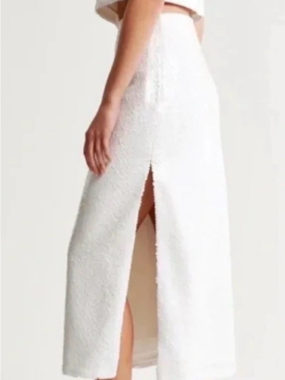 NWT Abercrombie & Fitch White Midi Sequin Skirt fully lined - Women - Picture 2 of 3